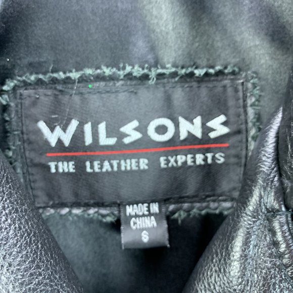 **SOLD**Vintage Wilsons Leather Jacket Womens Small Black Asymmetrical - Picture 15 of 16